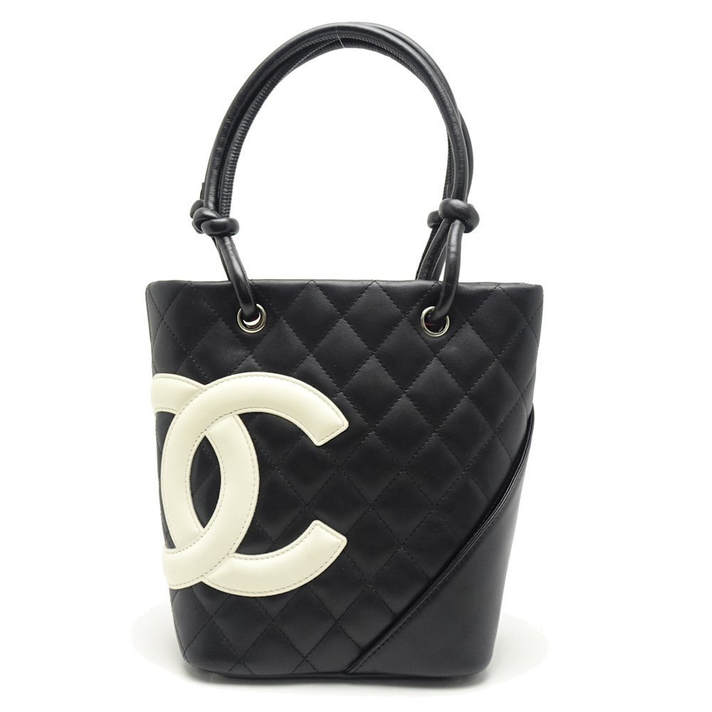 Chanel Cambon Line Small Tote Bag Black x White